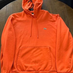 Lacoste Men's Organic Cotton Sunrise Orange Hoodie. (Near New)